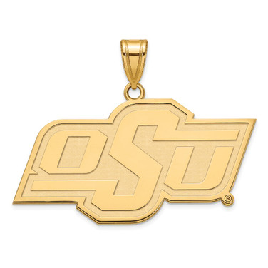Gold Plated Sterling Silver Oklahoma State University Lg Pendant LogoArt GP004