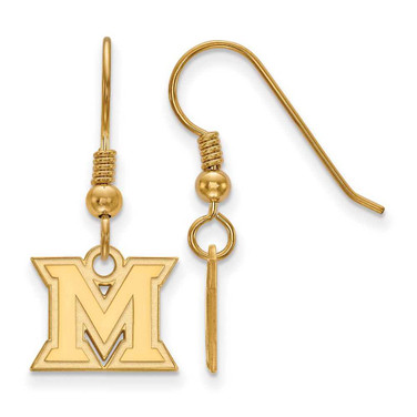 Image of Gold Plated Sterling Silver Miami University XSmall Dangle Earrings LogoArt GP00