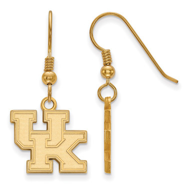 Gold Plated 925 Silver University of Kentucky Sm Dangle LogoArt Earrings GP007UK