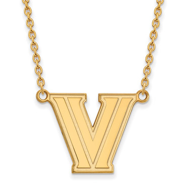 18" Gold Plated 925 Silver Villanova University Lg Pendant LogoArt Necklace GP009