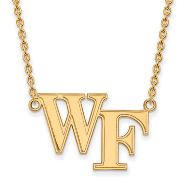 18" Gold Plated 925 Silver Wake Forest University Lg Pendant Necklace LogoArt GP010