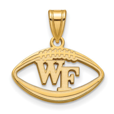 Gold Plated 925 Silver Wake Forest University Pendant Football LogoArt GP012WFU