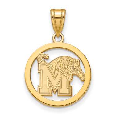 Gold Plated Sterling Silver University of Memphis Small Pendant Circle LogoArt