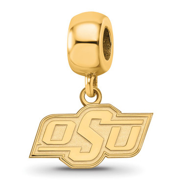 Gold Plated Sterling Silver Oklahoma State University X-Small Bead Charm LogoArt