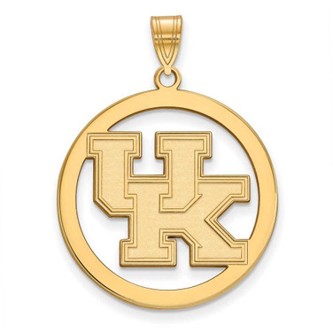 Image of Gold Plated Sterling Silver University of Kentucky L Pendant Circle by LogoArt