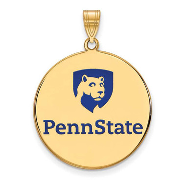 Image of Gold Plated Sterling Silver Penn State University XL Disc LogoArt Pendant GP041