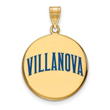 Image of Gold Plated 925 Silver Villanova University Large Disc Pendant LogoArt GP045VIL