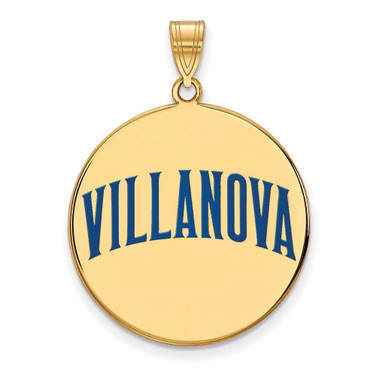 Image of Gold Plated Sterling Silver Villanova University XL Enamel Disc LogoArt Pendant
