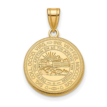 Gold Plated Sterling Silver West Virginia University Lg Pendant LogoArt GP050WVU
