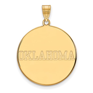 Gold Plated Sterling Silver University of Oklahoma XL Pendant LogoArt GP057UOK