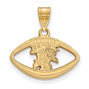 Image of Gold Plated Sterling Silver University of Kentucky Pendant Football LogoArt GP05