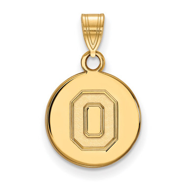 Gold Plated Sterling Silver Ohio State University Small Pendant LogoArt GP060OSU