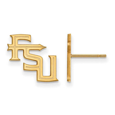 Image of Gold Plated 925 Silver Florida State University Sm Earrings LogoArt GP065FSU