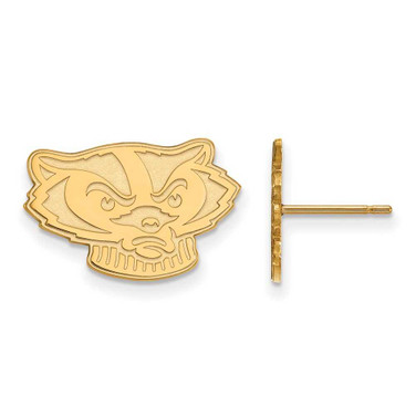 Image of Gold Plated 925 Silver University of Wisconsin Sm Post LogoArt Earrings GP065UWI Image of Gold Plated 925 Silver University of Wisconsin Sm Post LogoArt Earrings GP065UWI