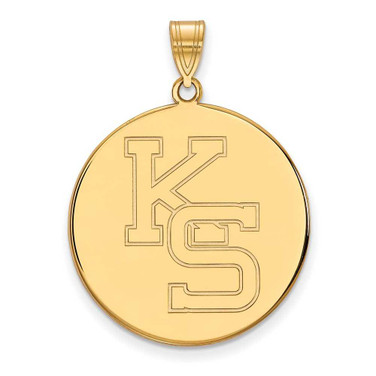Image of Gold Plated Sterling Silver Kansas State University XL Pendant LogoArt GP069KSU