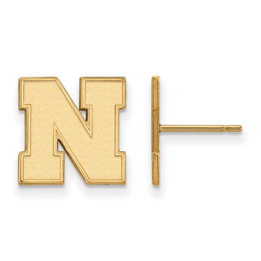 Image of Gold Plated Sterling Silver University of Nebraska Small Earrings Post LogoArt