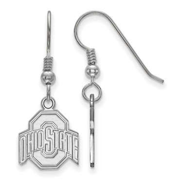 Image of Sterling Silver Ohio State University Small Dangle Earrings by LogoArt SS007OSU