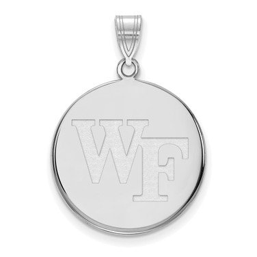 Sterling Silver Wake Forest University Large Disc Pendant by LogoArt (SS035WFU)