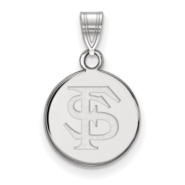 Sterling Silver Florida State University Small Disc Pendant by LogoArt