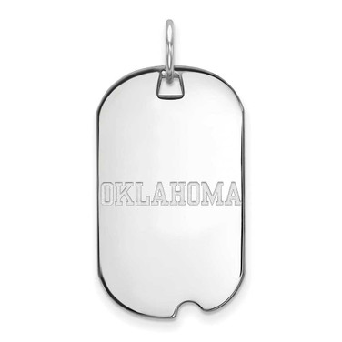 Image of Sterling Silver University of Oklahoma Small Dog Tag by LogoArt (SS048UOK)