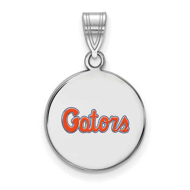 Image of Sterling Silver University of Florida Medium Disc Pendant by LogoArt SS092UFL