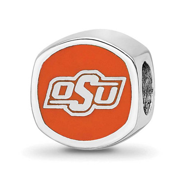 Image of Sterling Silver Oklahoma State University Cushion Shaped Logo Bead by LogoArt