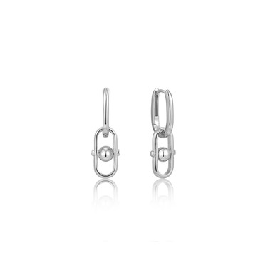 Ania Haie Orb Link Drop Earrings Rhodium-Plated Sterling Silver