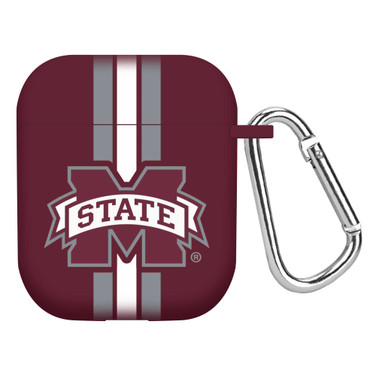 Image of Mississippi State Bulldogs HD Compatible with Apple AirPods Gen 1 & 2 Case Cover - Stripes
