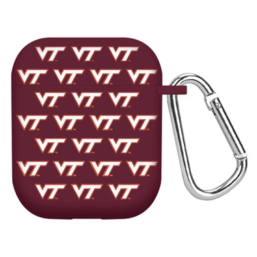 Image of Virginia Tech Hokies HD Compatible with Apple AirPods Gen 1&2 Case Cover - Repeating