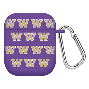 Image of Washington Huskies HD Compatible with Apple AirPods Gen 1&2 Case Cover - Repeating