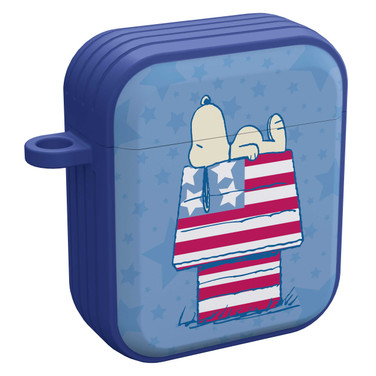 Image of Peanuts Patriotic HDX Case Cover Compatible with Apple AirPods Gen 1 & 2 (USA Flag)