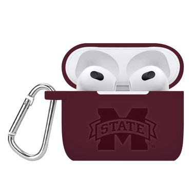 Mississippi State Bulldogs Engraved Silicone Compatible with Apple AirPods Gen 3 Case Cover (Maroon)