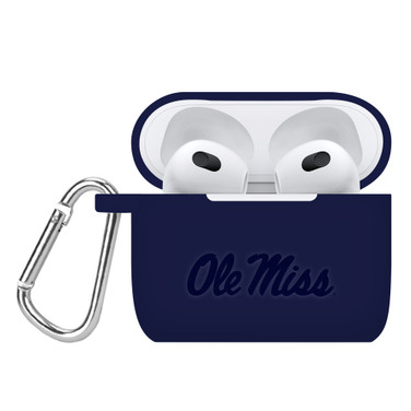 Mississippi Ole Miss Rebels Engraved Silicone Compatible with Apple AirPods Gen 3 Case Cover (Navy)