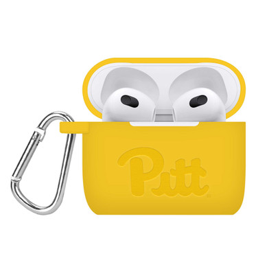 Image of Pittsburgh Panthers Engraved Silicone Compatible with Apple AirPods Gen 3 Case Cover (Yellow)