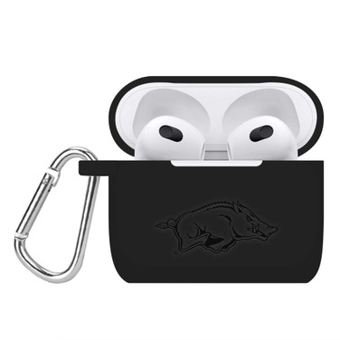 Image of Arkansas Razorbacks Engraved Silicone Compatible with Apple AirPods Gen 3 Case Cover (Black)
