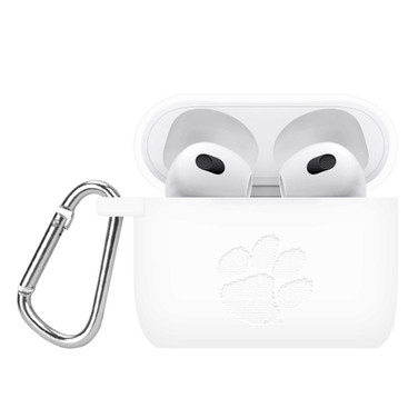 Image of Clemson Tigers Engraved Silicone Compatible with Apple AirPods Gen 3 Case Cover (White)