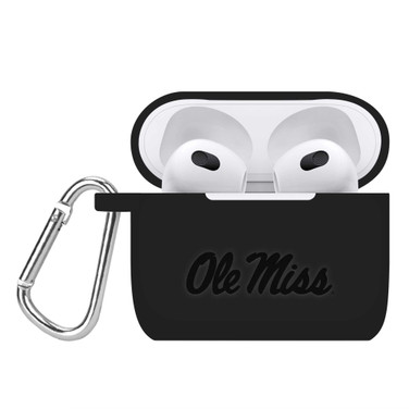 Image of Mississippi Ole Miss Rebels Engraved Silicone Compatible with Apple AirPods Gen 3 Case Cover (Black)