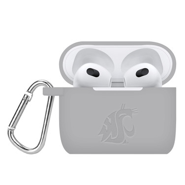 Washington State Cougars Engraved Silicone Compatible with Apple AirPods Gen 3 Case Cover (Gray)