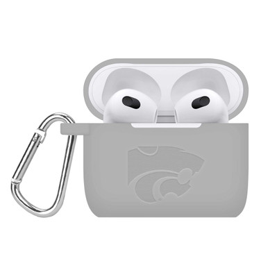 Image of Kansas State Wildcats Engraved Silicone Compatible with Apple AirPods Gen 3 Case Cover (Gray)