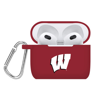 Wisconsin Badgers Silicone Case Cover Compatible with Apple AirPods Generation 3 (Crimson)