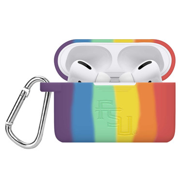 Image of Florida State Seminoles Engraved Compatible with Apple AirPods Pro Case Cover (Rainbow)