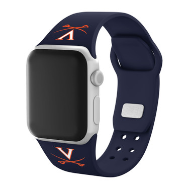 Virginia Cavaliers Silicone Watch Band Compatible with Apple Watch - White Logo/Navy Blue