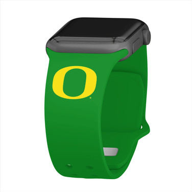 Image of Oregon Ducks Silicone Watch Band Compatible with Apple Watch - 38/40/41mm - Clover