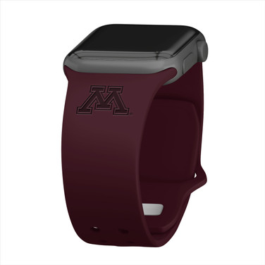 Minnesota Golden Gophers Engraved Silicone Watch Band Compatible with Apple Watch - Maroon