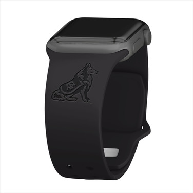Texas A&M Aggies Engraved Silicone Sport Compatible with Apple Watch Band - Black