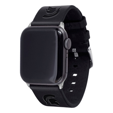 Michigan State Spartans Leather Compatible with Apple Watchband - Black