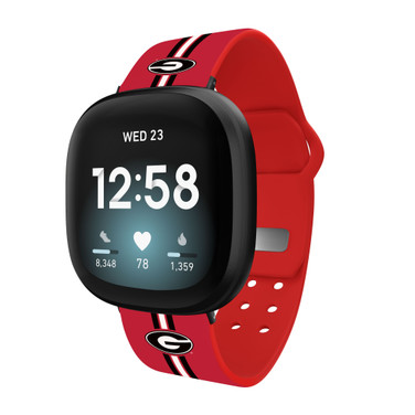 Georgia Bulldogs HD Watch Band Compatible with Fitbit Versa 3 and Sense - Stripes