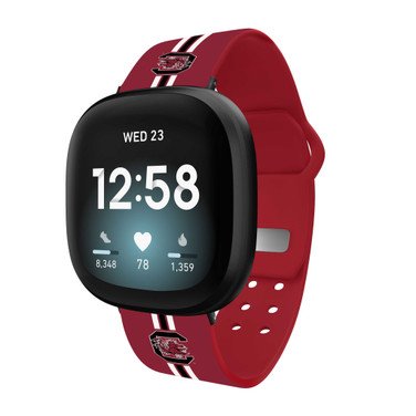 Image of South Carolina Gamecocks HD Watch Band Compatible with Fitbit Versa 3 and Sense - Stripes