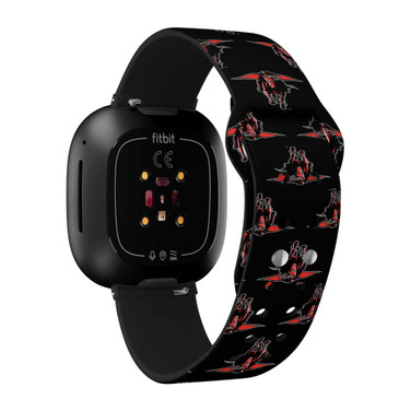 Image of Texas Tech Red Raiders HD Watch Band Compatible with Fitbit Versa 3 and Sense - Repeating
