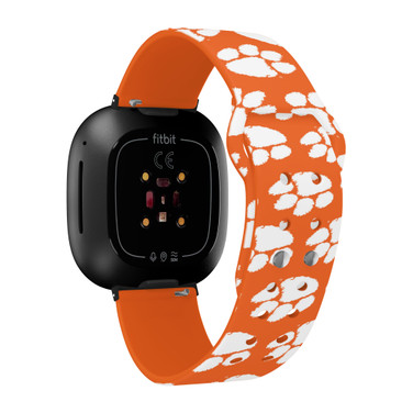 Clemson Tigers HD Watch Band Compatible with Fitbit Versa 3 and Sense - Repeating